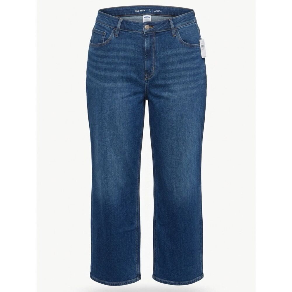 Old Navy High Rise WOW Wide Leg Jeans in Deep Blue Wash